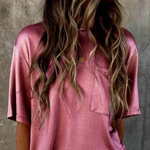 Metallic Pink Tee size XL